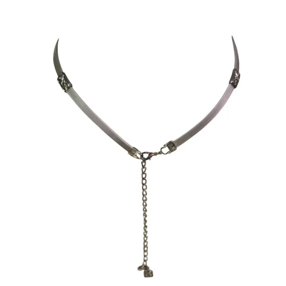 SKINNY SILVER METAL MESH CHAIN 3/8